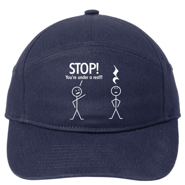 Stop You're Under A Rest Funny 7-Panel Snapback Hat