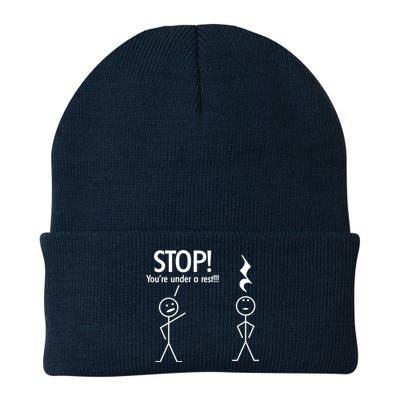 Stop You're Under A Rest Funny Knit Cap Winter Beanie