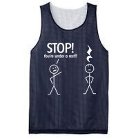 Stop You're Under A Rest Funny Mesh Reversible Basketball Jersey Tank