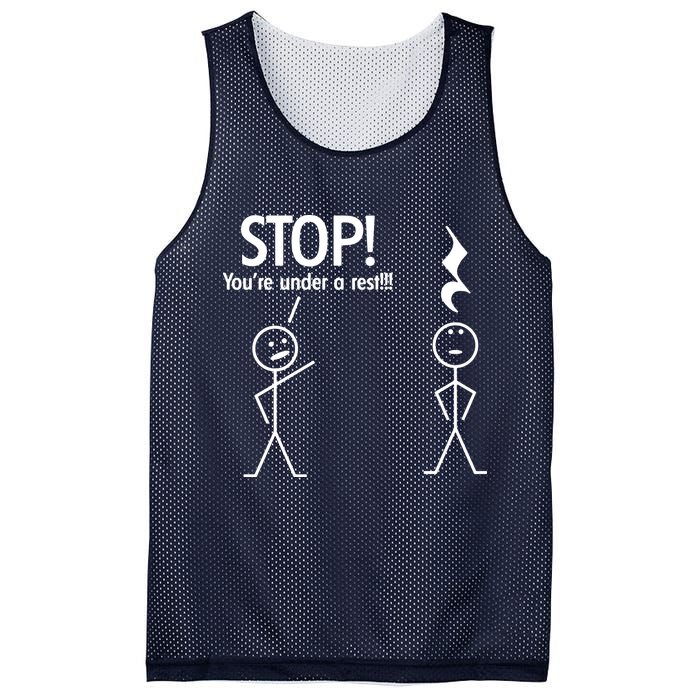 Stop You're Under A Rest Funny Mesh Reversible Basketball Jersey Tank