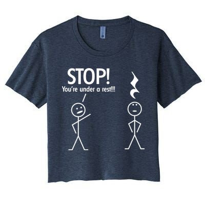 Stop You're Under A Rest Funny Crop Top