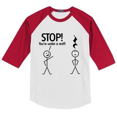 Stop You're Under A Rest Funny Kids Colorblock Raglan Jersey