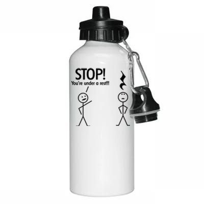 Stop You're Under A Rest Funny Aluminum Water Bottle