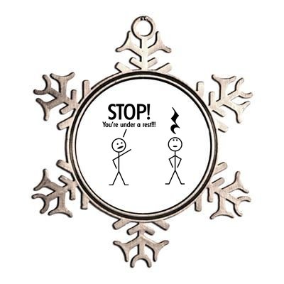 Stop You're Under A Rest Funny Metallic Star Ornament