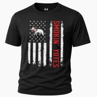 Smokin Yotes Vintage Us Flag Coyote Hunter Hunting Yotes Performance Shirt
