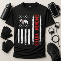 Smokin Yotes Vintage Us Flag Coyote Hunter Hunting Yotes Performance Shirt