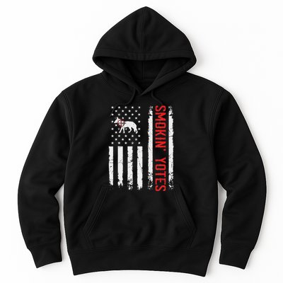 Smokin Yotes Vintage Us Flag Coyote Hunter Hunting Yotes Hoodie
