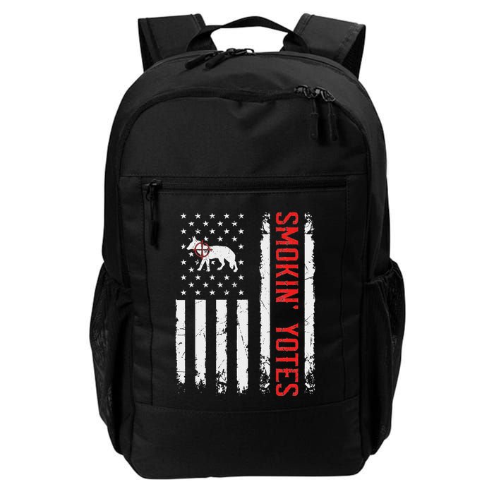 Smokin Yotes Vintage Us Flag Coyote Hunter Hunting Yotes Backpack