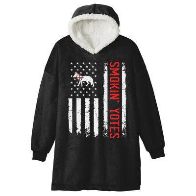 Smokin Yotes Vintage Us Flag Coyote Hunter Hunting Yotes Hooded Wearable Blanket