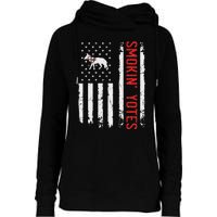 Smokin Yotes Vintage Us Flag Coyote Hunter Hunting Yotes Womens Funnel Neck Pullover Hood