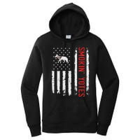 Smokin Yotes Vintage Us Flag Coyote Hunter Hunting Yotes Women's Pullover Hoodie