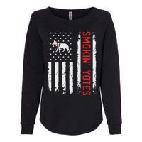 Smokin Yotes Vintage Us Flag Coyote Hunter Hunting Yotes Womens California Wash Sweatshirt