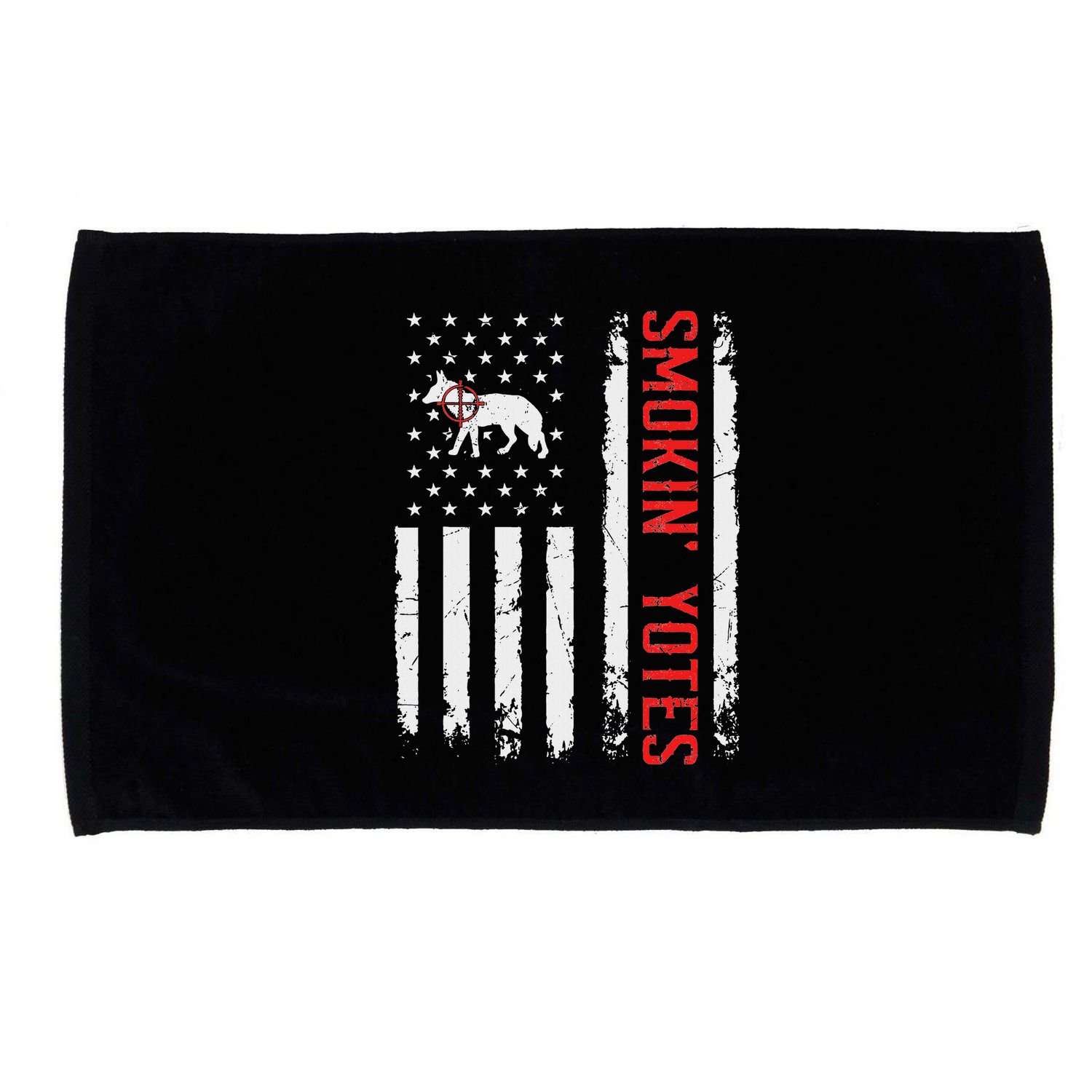 Smokin Yotes Vintage Us Flag Coyote Hunter Hunting Yotes Microfiber Hand Towel