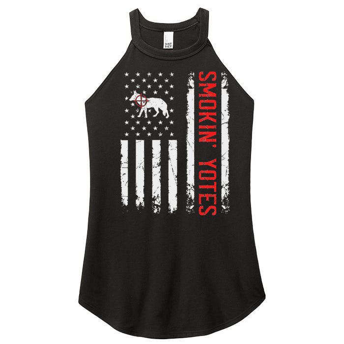 Smokin Yotes Vintage Us Flag Coyote Hunter Hunting Yotes Women's Perfect Tri Rocker Tank