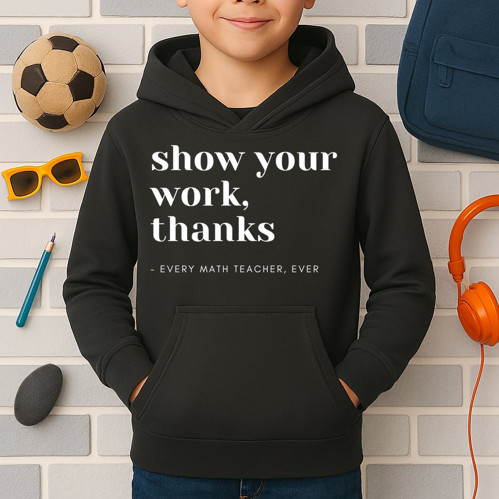 Show Your Work Thanks Math Teacher Gift Kids Hoodie