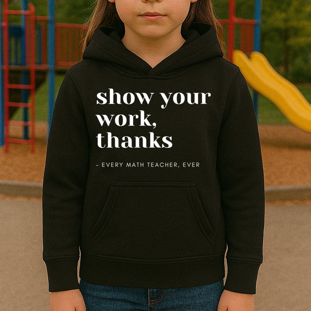 Show Your Work Thanks Math Teacher Gift Kids Hoodie