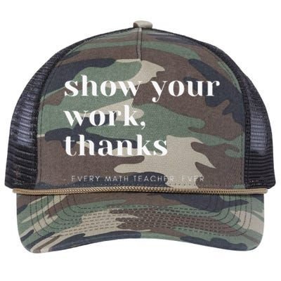 Show Your Work Thanks Math Teacher Retro Rope Trucker Hat Cap