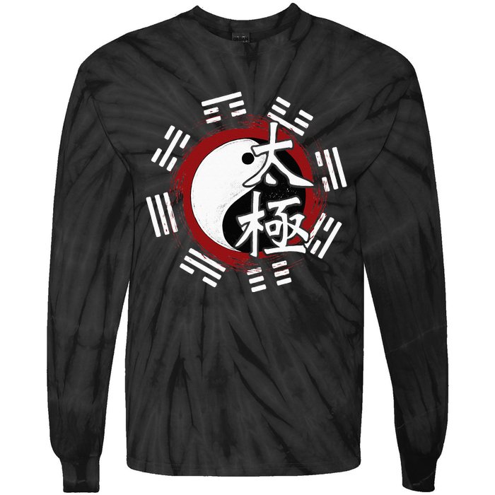 Spiritual Yin Yang Tai Chi Master Mind Body Wellness Tie-Dye Long Sleeve Shirt