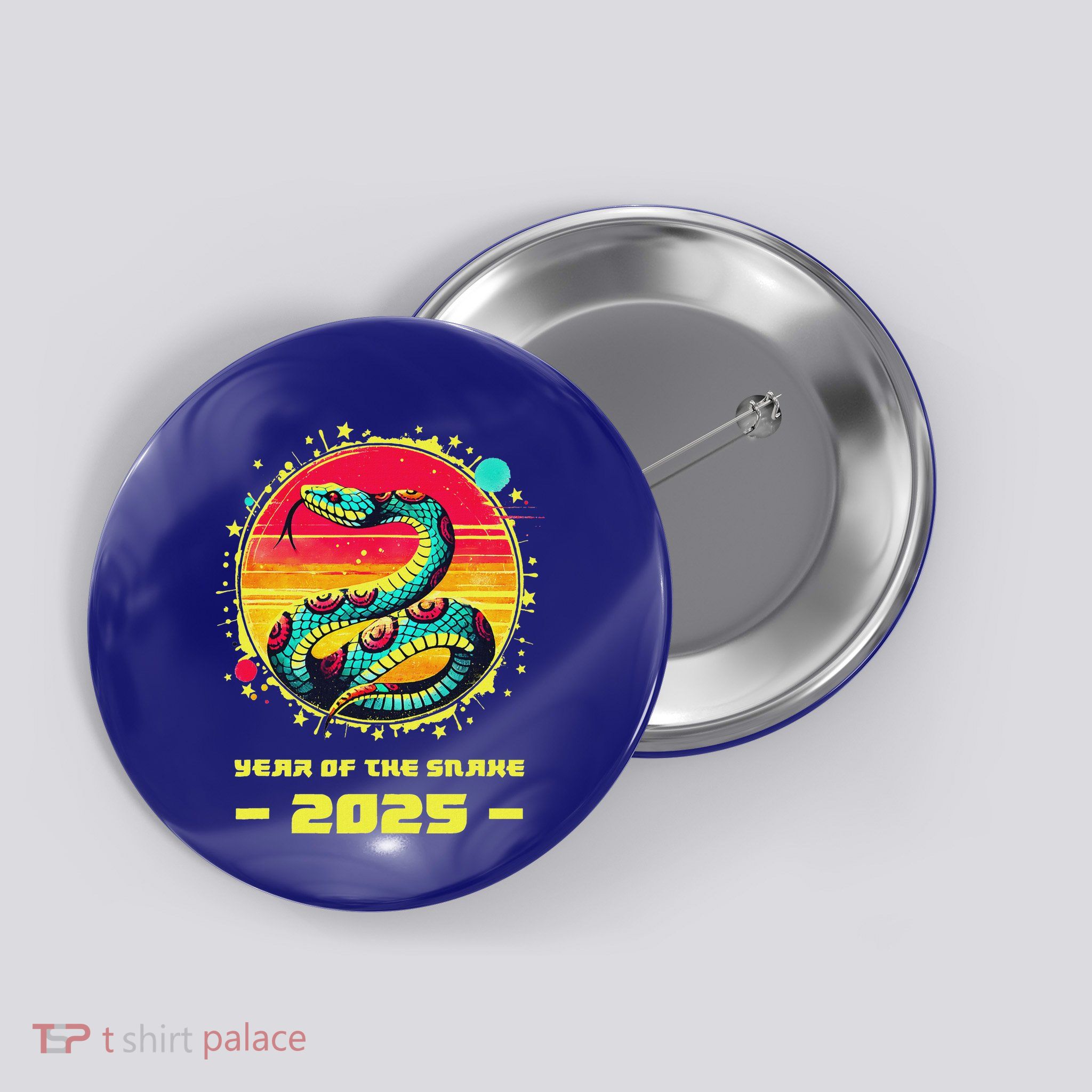 Snake Yin Yang Chinese Button