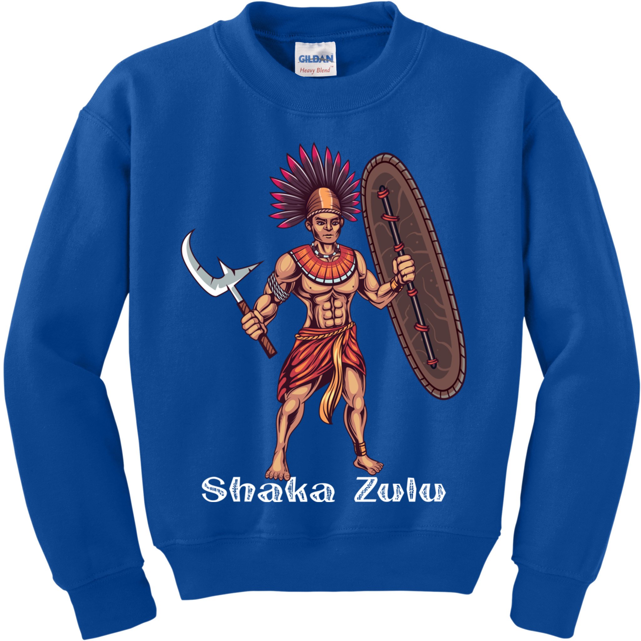 Shaka Zulu African Warrior Leader African King Juneteenth Gift Kids Sweatshirt