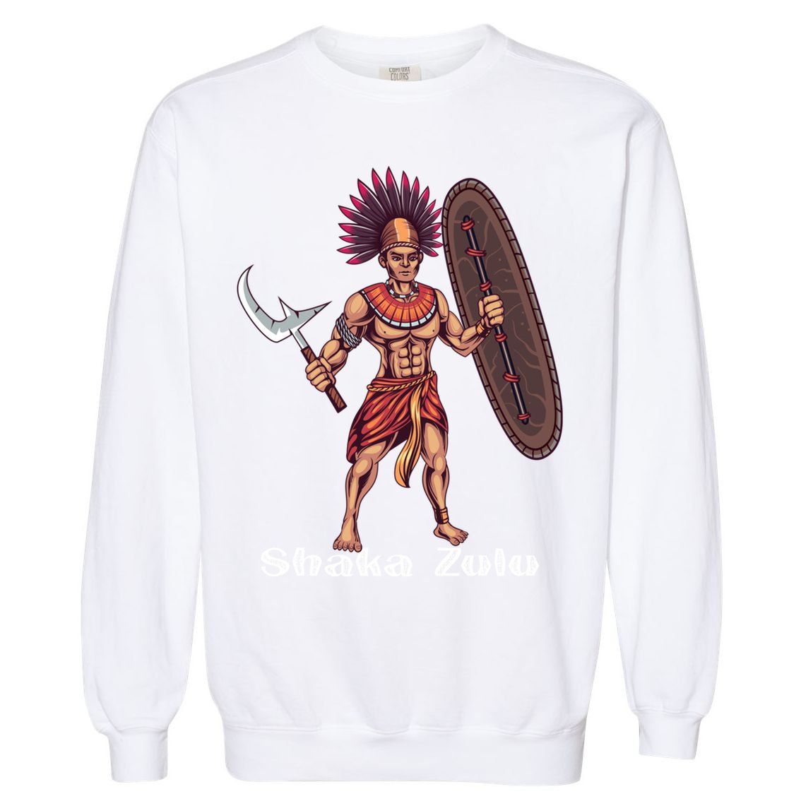 Shaka Zulu African Warrior Leader African King Juneteenth Gift Garment-Dyed Sweatshirt