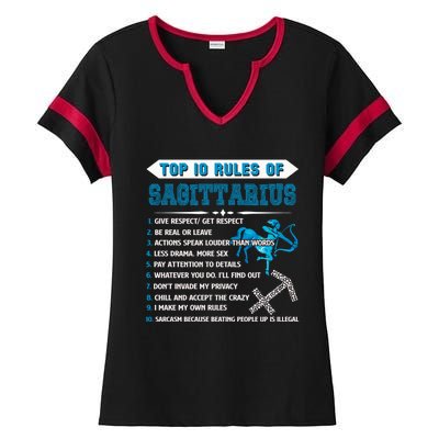 Sagittarius Zodiac Birthday Top 10 Rules Of Sagittarius Great Gift Ladies Halftime Notch Neck Tee