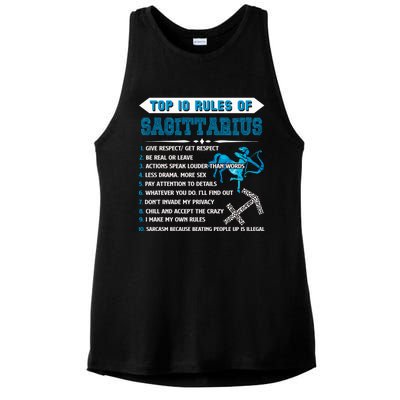 Sagittarius Zodiac Birthday Top 10 Rules Of Sagittarius Great Gift Ladies PosiCharge Tri-Blend Wicking Tank