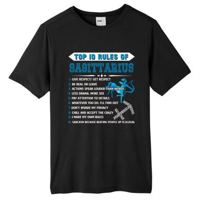 Sagittarius Zodiac Birthday Top 10 Rules Of Sagittarius Great Gift Tall Fusion ChromaSoft Performance T-Shirt