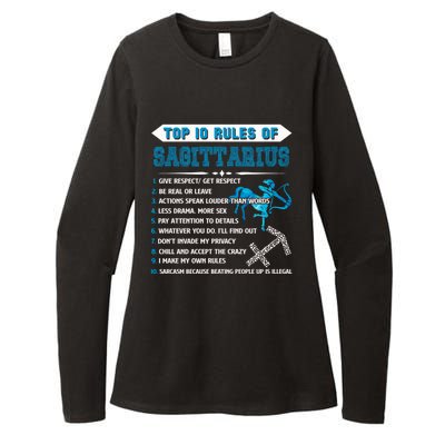 Sagittarius Zodiac Birthday Top 10 Rules Of Sagittarius Great Gift Womens CVC Long Sleeve Shirt