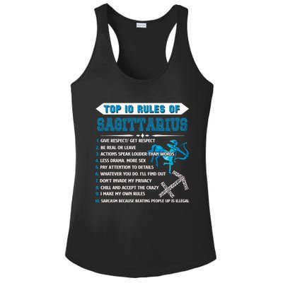 Sagittarius Zodiac Birthday Top 10 Rules Of Sagittarius Great Gift Ladies PosiCharge Competitor Racerback Tank