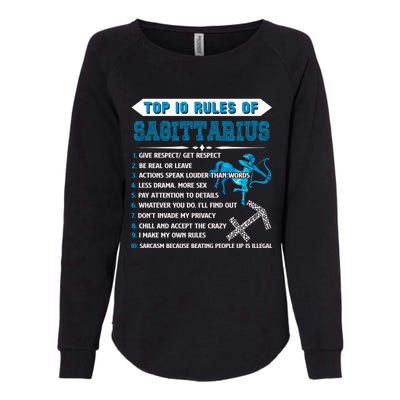 Sagittarius Zodiac Birthday Top 10 Rules Of Sagittarius Great Gift Womens California Wash Sweatshirt