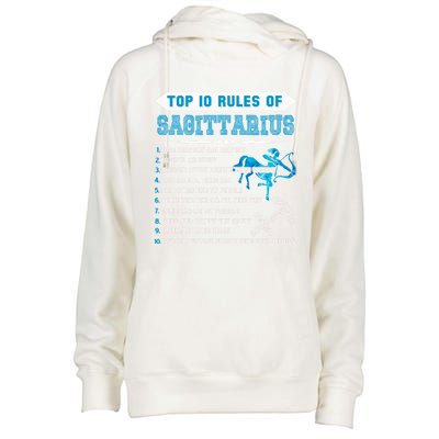 Sagittarius Zodiac Birthday Top 10 Rules Of Sagittarius Great Gift Womens Funnel Neck Pullover Hood