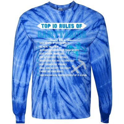 Sagittarius Zodiac Birthday Top 10 Rules Of Sagittarius Great Gift Tie-Dye Long Sleeve Shirt