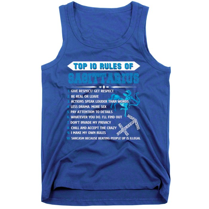 Sagittarius Zodiac Birthday Top 10 Rules Of Sagittarius Great Gift Tank Top