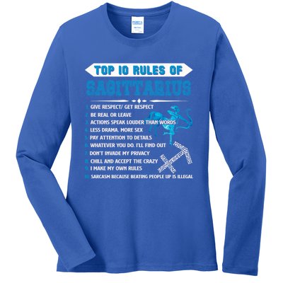 Sagittarius Zodiac Birthday Top 10 Rules Of Sagittarius Great Gift Ladies Long Sleeve Shirt