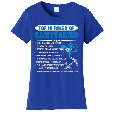 Sagittarius Zodiac Birthday Top 10 Rules Of Sagittarius Great Gift Women's T-Shirt