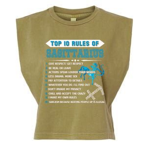 Sagittarius Zodiac Birthday Top 10 Rules Of Sagittarius Great Gift Garment-Dyed Women's Muscle Tee