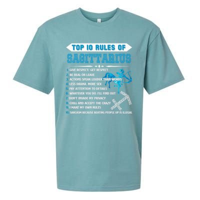 Sagittarius Zodiac Birthday Top 10 Rules Of Sagittarius Great Gift Sueded Cloud Jersey T-Shirt