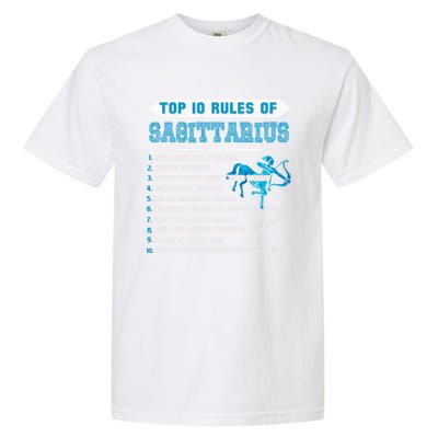 Sagittarius Zodiac Birthday Top 10 Rules Of Sagittarius Great Gift Garment-Dyed Heavyweight T-Shirt