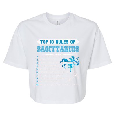 Sagittarius Zodiac Birthday Top 10 Rules Of Sagittarius Great Gift Bella+Canvas Jersey Crop Tee