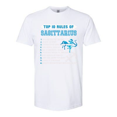 Sagittarius Zodiac Birthday Top 10 Rules Of Sagittarius Great Gift Softstyle CVC T-Shirt