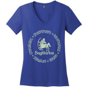 Sagittarius Zodiac Birthday Traits Astrology Horoscope Gift Women's V-Neck T-Shirt