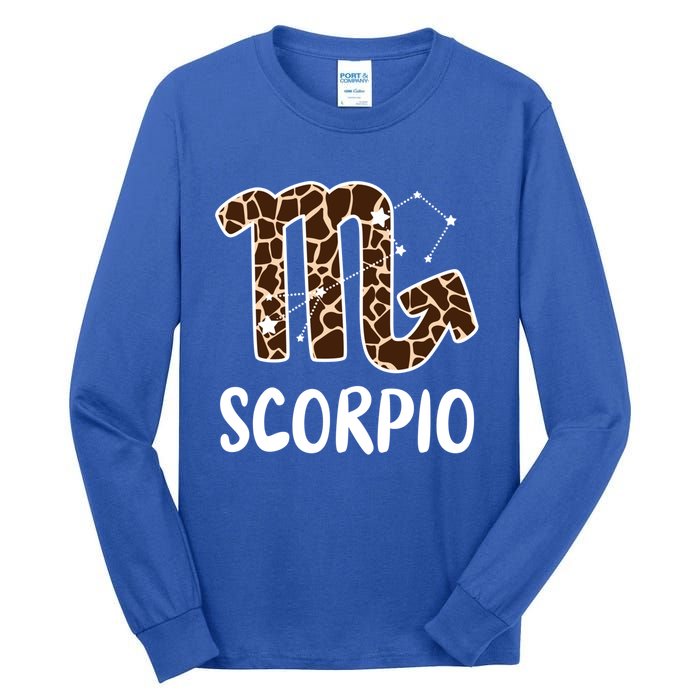 Scorpio Zodiac Birthday Leopard Gift Tall Long Sleeve T-Shirt