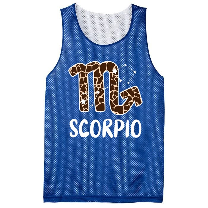 Scorpio Zodiac Birthday Leopard Gift Mesh Reversible Basketball Jersey Tank