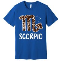 Scorpio Zodiac Birthday Leopard Gift Premium T-Shirt