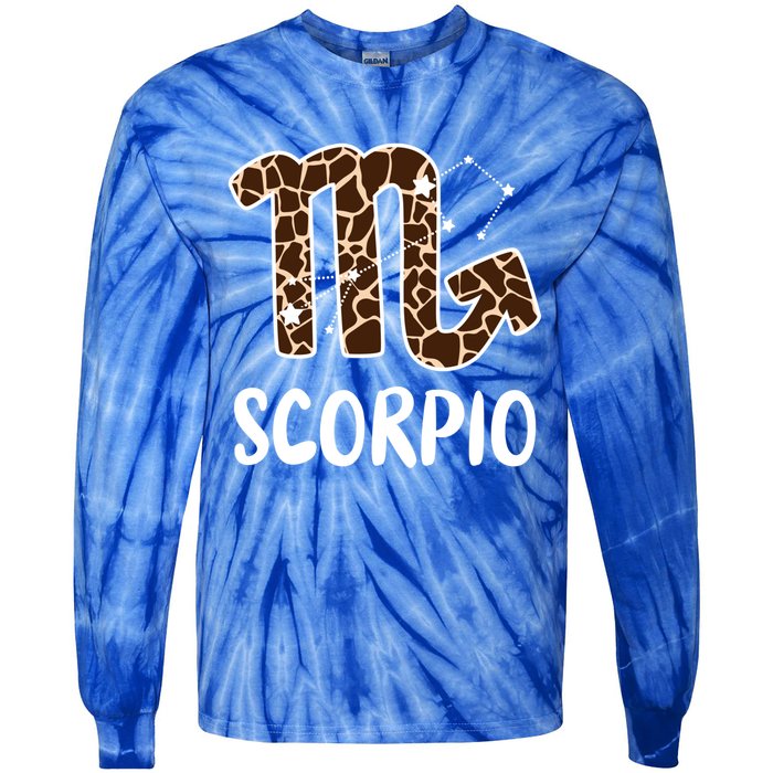 Scorpio Zodiac Birthday Leopard Gift Tie-Dye Long Sleeve Shirt