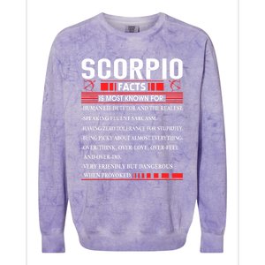 Scorpio Zodiac Birthday Scorpio Facts Gift Funny Gift Colorblast Crewneck Sweatshirt