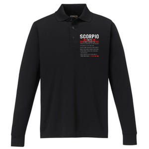 Scorpio Zodiac Birthday Scorpio Facts Gift Funny Gift Performance Long Sleeve Polo