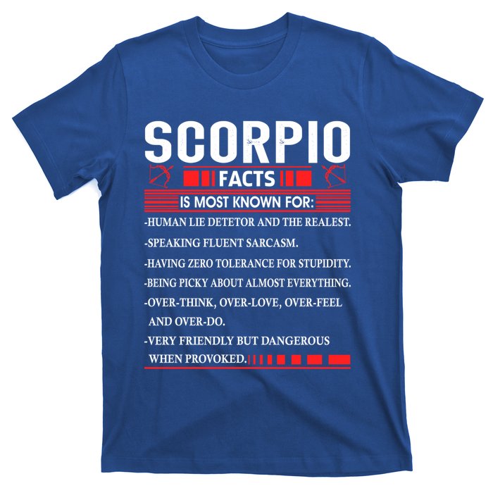 Scorpio Zodiac Birthday Scorpio Facts Gift Funny Gift T-Shirt