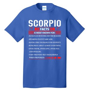 Scorpio Zodiac Birthday Scorpio Facts Gift Funny Gift Tall T-Shirt